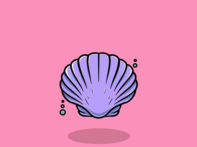 Simple Clam Shell Illustration branding kawaii sea life ui