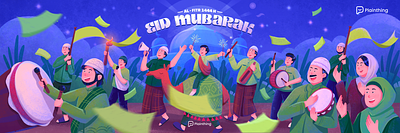 Eid Mubarak 1444 H design eid eid al fitr eid mubarak eid ul fitr illustration lebaran mubarak ramadan ramadan kareem ramadan mubarak ramadhan takbiran ui