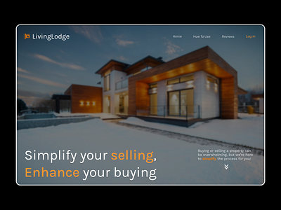 Living Lodge - Real estate agency hero section hero section landing page rebound web design