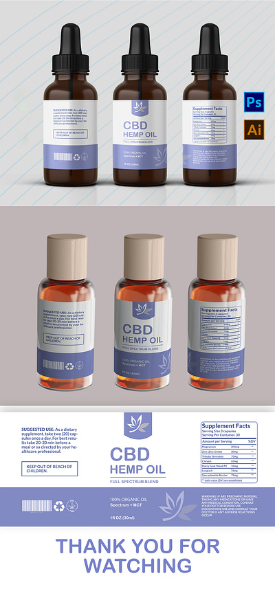 CBD Label Design cbd cbd oil design design graphic design illustration labeldesign product design