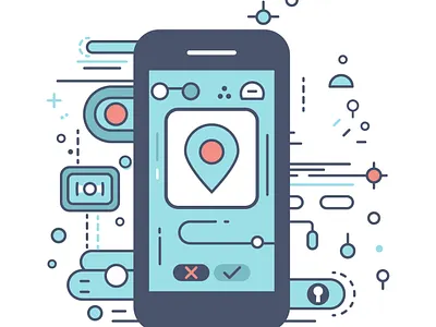 Mobile Spot Illo data flat gps illustration location mobile transfer vector