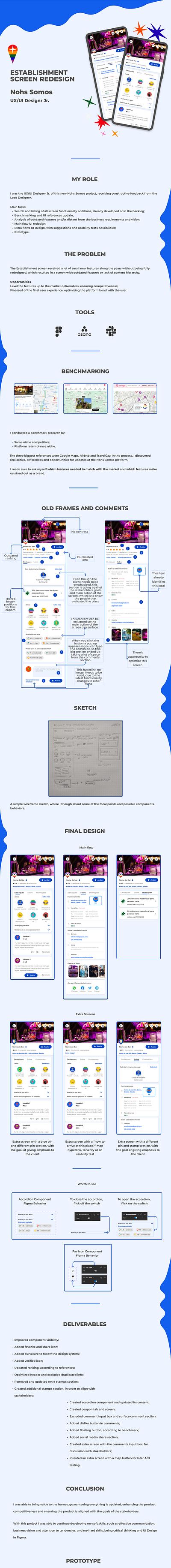 Screen redesign at Nohs Somos app benchmark components critical thinking design figma product designer prototype redesign ui ux uxui design