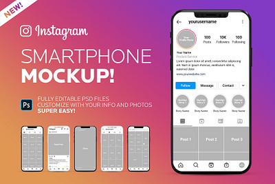 Instagram Mockup Smartphone social media template