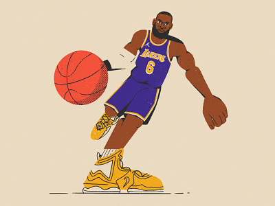 Bron all the pretty colors basketball character illustration lakers lebron lebron james nathan walker nba nike shoes sneakers