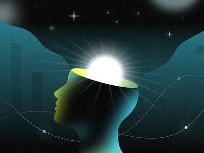 Galaxy Brain blog brain branding design editorial galaxy graphic design illustration illustrator launchdarkly logo mind typography ui ux vector