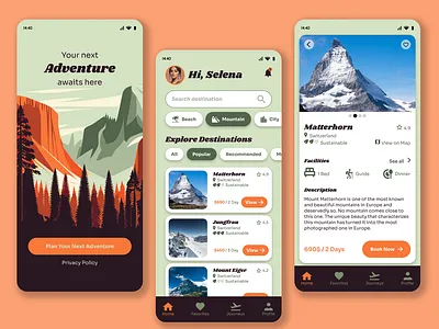 Travel Booking Mobile App adventure booking design mobile app travel travel booking