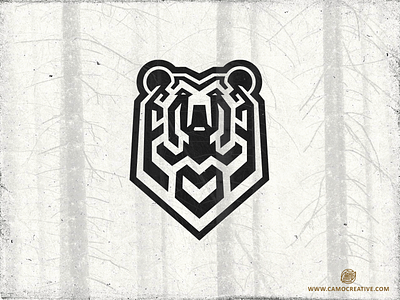 Bear animal bear bold icon logo pattern strong wild