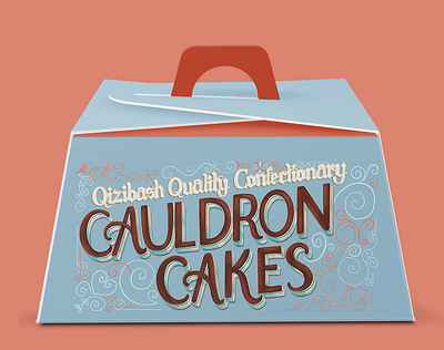 Cauldron Cake cake package confectionary digital handl lettering harry potter illustration packaging design