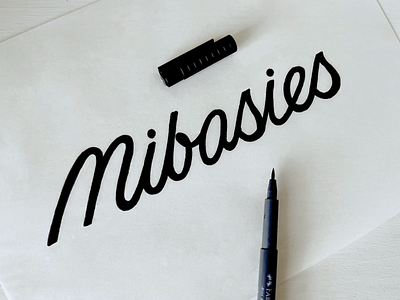 Mibasies brand calligraphy custom design flow goodtype handwritten kids lettering logo logodesign logomaker logotype minimal process script simple sketching type unique