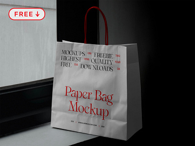 Free Shopping Paper Bag PSD Mockup branding design download free freebie identity logo mockup paper bag psd shopping bag store template typography
