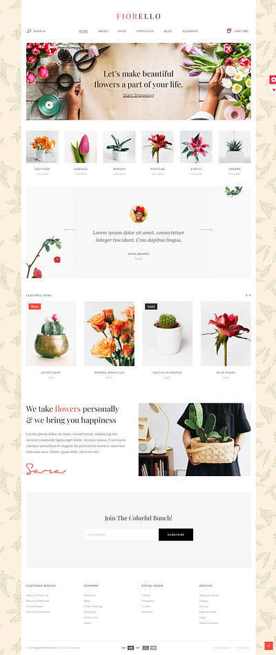 Flower Website Template design elementor elementor designer figma graphic design web page design wordpress wordpress designer
