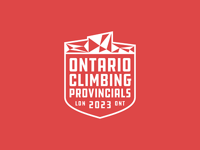 Ontario Climbing Provincials badge bouldering branding climbing crest event gym identity logo london ontario podium shield