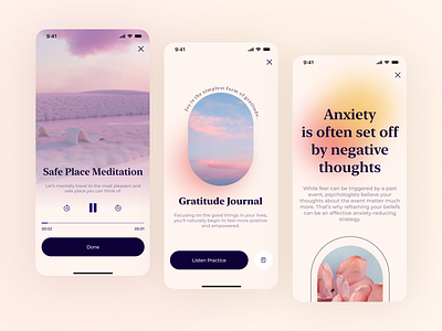 CenterMe - Anxiety Relief App anxiety app branding design design app designs mental health ui ux ux ui