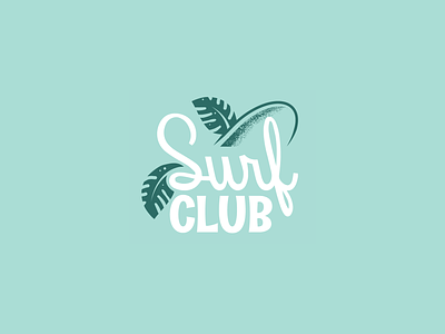 Surf Club Lockup beverly drive hawaiian hoodzpah illustration leaf script font snow cone surf surfboard texture tyopgraphy