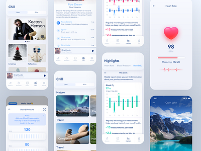 CardiMate - Heart Rate Monitor app design design app designs health heart heart rate medicine ui ux ux ui