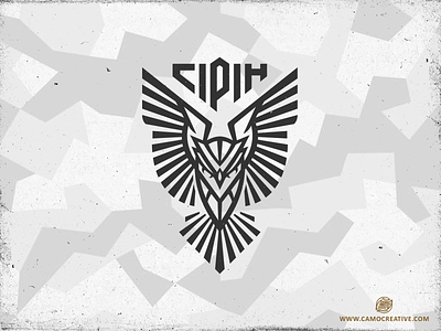 Owl bird camocreative logo military owl patch wings