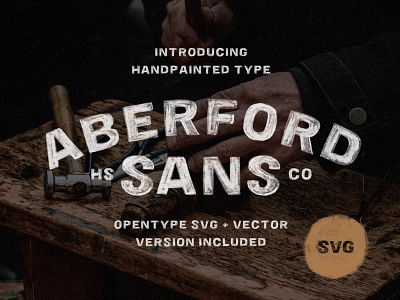 Aberford Sans - Available For Sale branding hand lettering hand painted ink lettering logo marker paint painted font retro svg typeface typography vintage vintage badge vintage branding watercolor