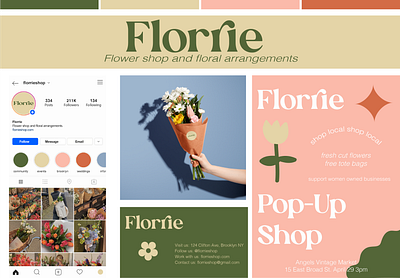 Florrie Brand Design Board aesthetic design brand design branding colorful design design gen z illustration logo pinterest trendy typography