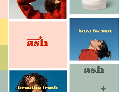 Ash Candle Brand Design Board aesthetic design brand design branding colorful design design gen z illustration logo mood board