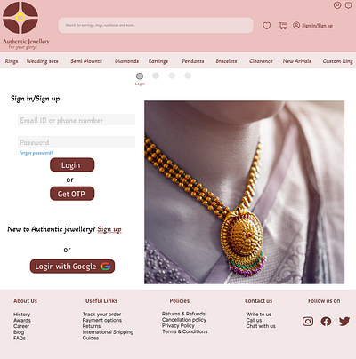 Welcome to Authentic Jewellery! branding jewel jewellery website product page project ui