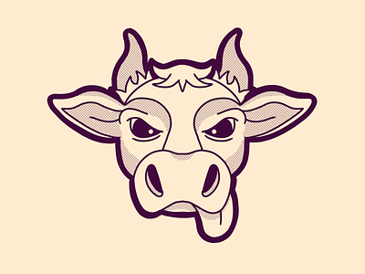 Lily Flagg (Concept C) branding bull character cow halftone illustration logo sticker