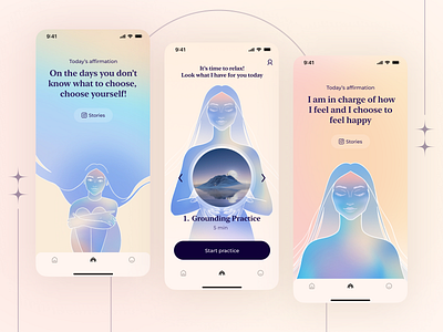 CenterMe - Anxiety Relief App anxiety app branding design design app designs graphic design illustration mental health ui ux ux ui