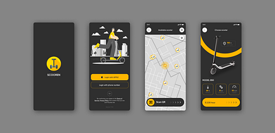 E-scooter rental app appmobile app design rental scooter scooter scooter app ui