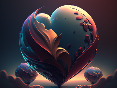 3D Heart 3d abstract ai colorful design digital art graphic design heart illustration