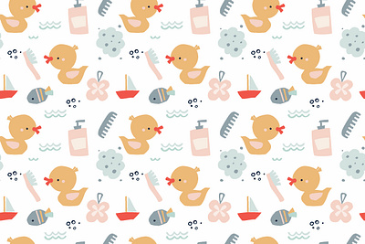 Rubber duck seamless pattern baby baby collection baby pattern bath cute design duck illustration infantil kids pattern pattern design rubber duck seamless pattern shower water yellow