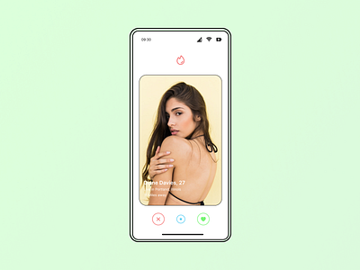 Tinder Neo-brutalism app design ui