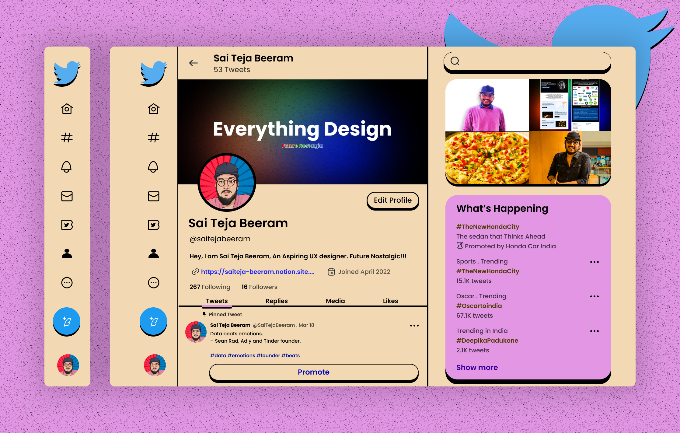 Twitter Redesign(Neubrutalism) design graphic design neubrutalism twitter ui uidesign user user research uxdesign