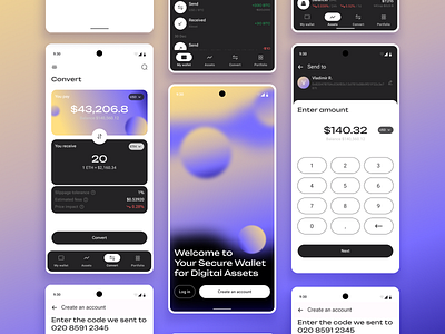 A Crypto Wallet Mobile App app assets concept crypto finance mobile app ui uiux wallet