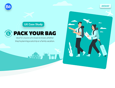 UX Case Study- Pack Your Bag(Travel app) casestudy mobile app presentation product desigm travel travel app ui ui design uiux ux design visual design