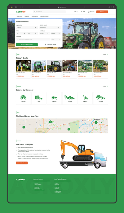 Agroxly - e-commerce Landing page design ui