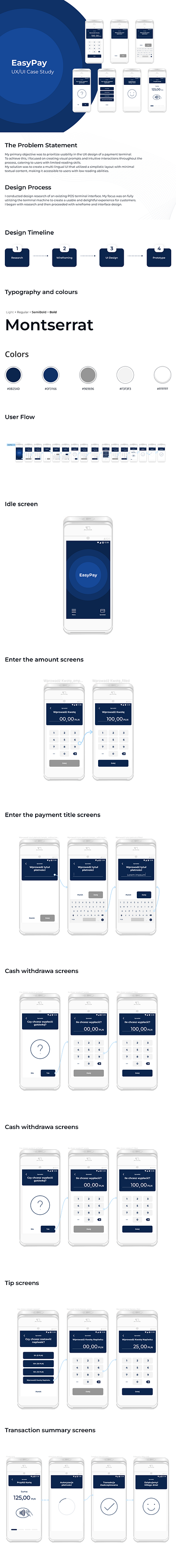 EasyPay UX Design of Sale Terminal branding design ui ux