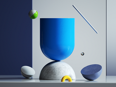 Blue Composition 3d 3dart abstract art c4d cinema4d colorful composition design illustration minimalism render