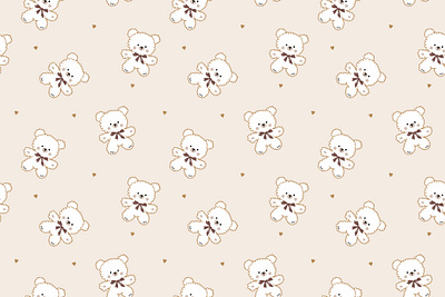 Teddy bear pattern baby baby collection baby pattern beige cute design illustration infantile kids pattern seamless pattern teddy teddy bear