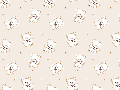 Teddy bear pattern baby baby collection baby pattern beige cute design illustration infantile kids pattern seamless pattern teddy teddy bear