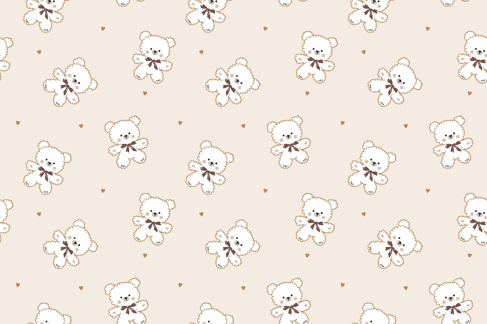 Teddy bear pattern by Maria Vorontsova on Dribbble