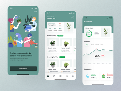 Plant management app animation design graphic design motion graphics ui uidesign user interface design userinterface