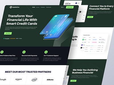 CapitalOne - Bank Landing Page banking creditcards finance financialeducation fintech landing page moneymanagement onlinebanking paymentsolutions web design website