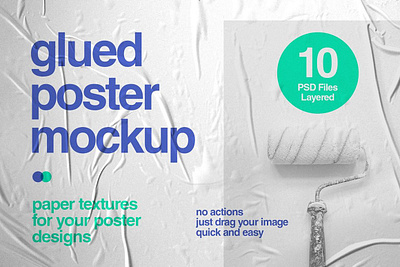 Glued Poster Mockup Collection creat creative market glue pasted poster printed template wall