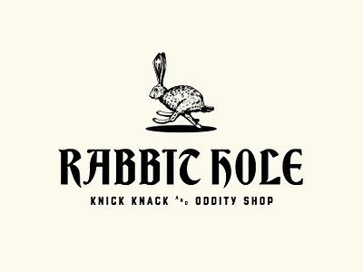Rabbit Hole book store branding caribou creative illustration laura prpich logo oddity rabbit retro vector vintage
