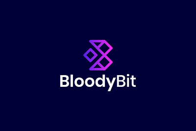 LOGO DESIGN FOR BLOODYBIT app icon badage logo brand identity brand style guides branding crypto logo custom logo cyber security logo design illustration logo modern logo tech logo technology logo