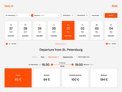 Flight Search — Daily UI #068 challenge daily daily ui daily ui 068 dailyui dailyui 068 dailyui068 flight search search ui ux
