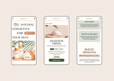 Neauthy - webdesign concept adaptive cosmetic design designconcept e commerce figma interface landingpage mobile mobile design responsive design ui uiux uiux design user interface ux web webdesign