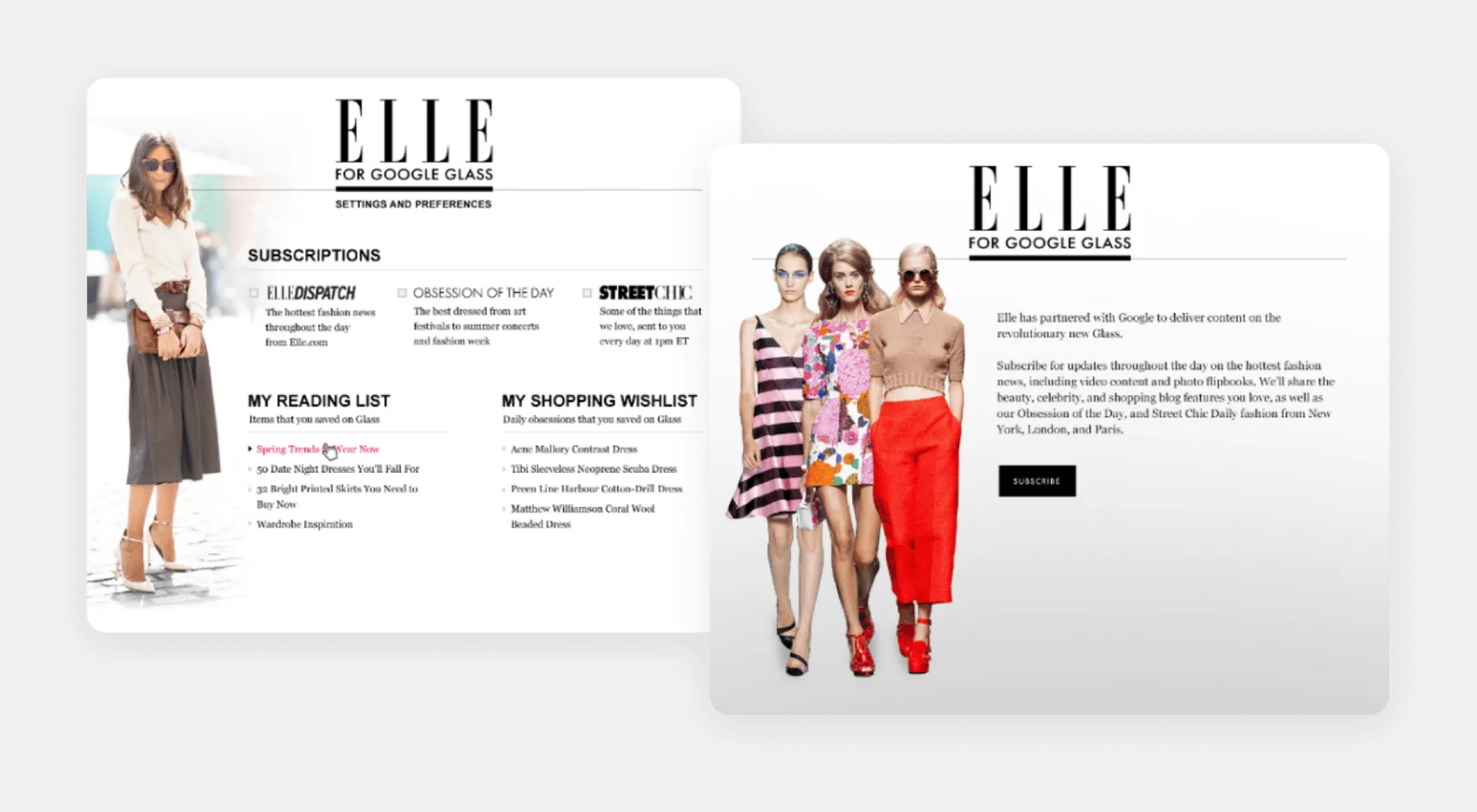 Elle Google Glass Application by Perpetual on Dribbble