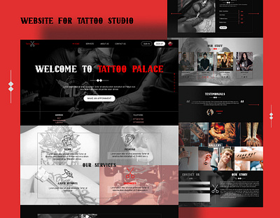 website for TATTOO studio graphic design photoshop piercing tatoo ui ui engineering. ui ux design ux web design website