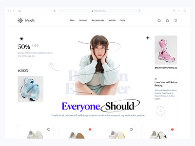 Website - Ecommerce Shocly cart clean ecommerce hero hero section heroes home page landing page design landingpage online store shoes shop shopify ui ui design web web design website website design