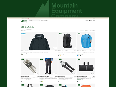 MEC (Mountain Equipment Company) Shop Redesign Concept clothing compare concept ecommerce filtering filters functionality mec menu mountain equipment co op navigation online store quick buy redesign search shopping user experience ux
